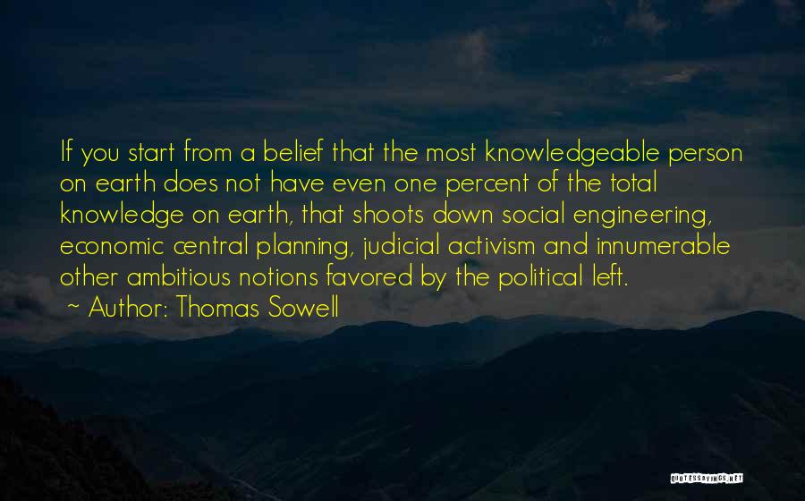 Thomas Sowell Quotes: If You Start From A Belief That The Most Knowledgeable Person On Earth Does Not Have Even One Percent Of