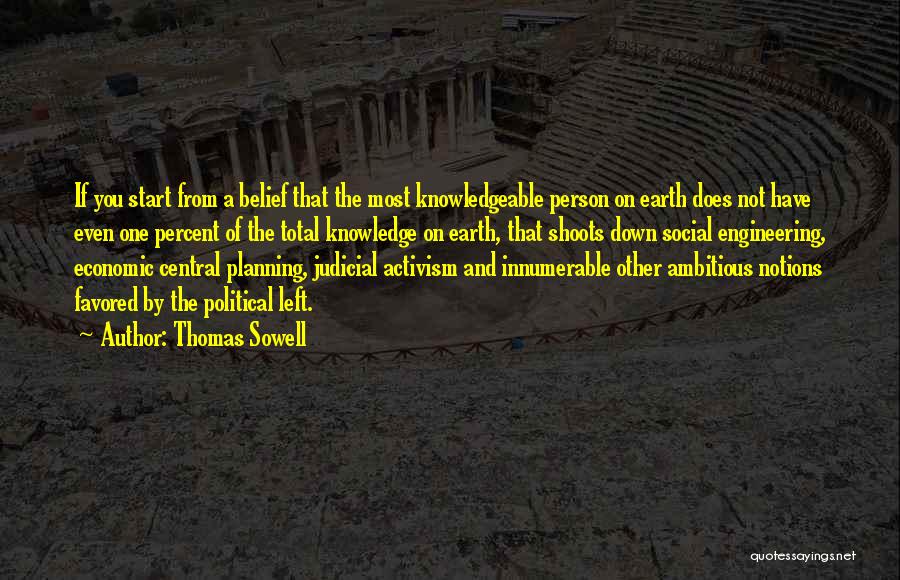 Thomas Sowell Quotes: If You Start From A Belief That The Most Knowledgeable Person On Earth Does Not Have Even One Percent Of