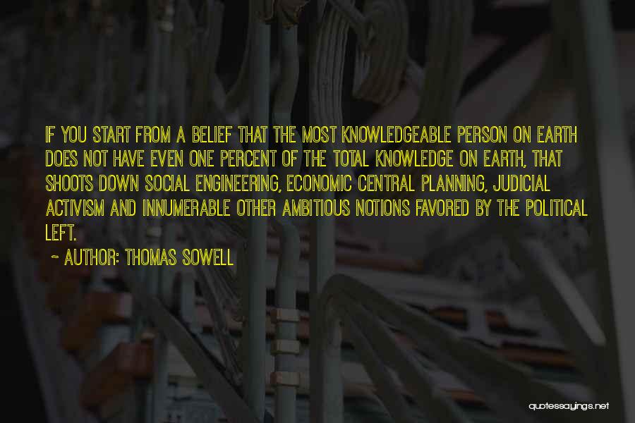 Thomas Sowell Quotes: If You Start From A Belief That The Most Knowledgeable Person On Earth Does Not Have Even One Percent Of