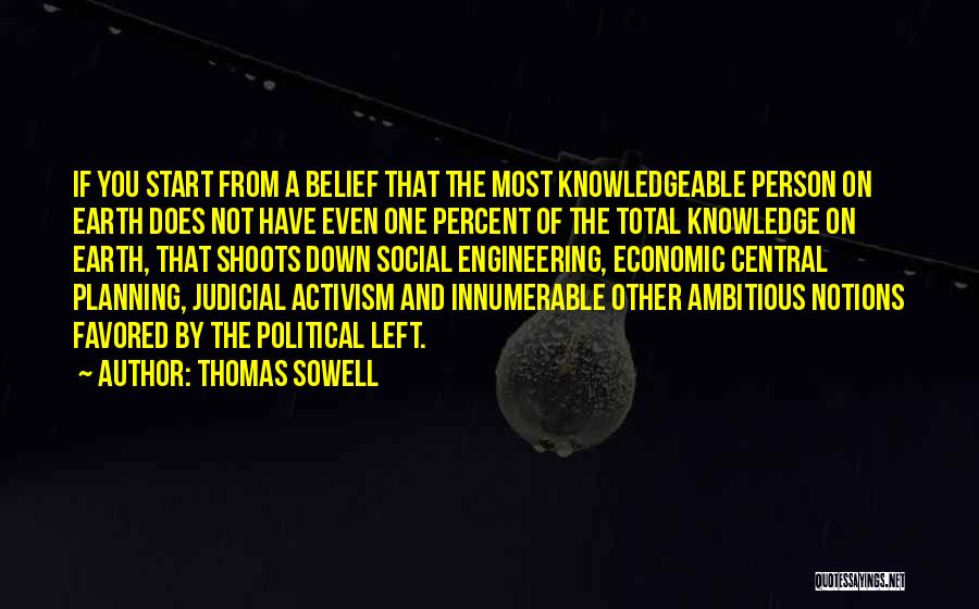 Thomas Sowell Quotes: If You Start From A Belief That The Most Knowledgeable Person On Earth Does Not Have Even One Percent Of