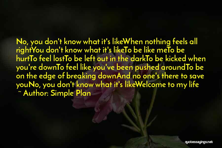 Simple Plan Quotes: No, You Don't Know What It's Likewhen Nothing Feels All Rightyou Don't Know What It's Liketo Be Like Meto Be