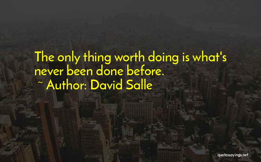 David Salle Quotes: The Only Thing Worth Doing Is What's Never Been Done Before.