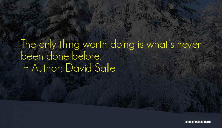 David Salle Quotes: The Only Thing Worth Doing Is What's Never Been Done Before.