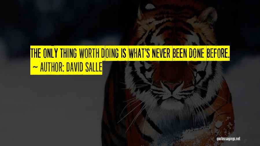 David Salle Quotes: The Only Thing Worth Doing Is What's Never Been Done Before.