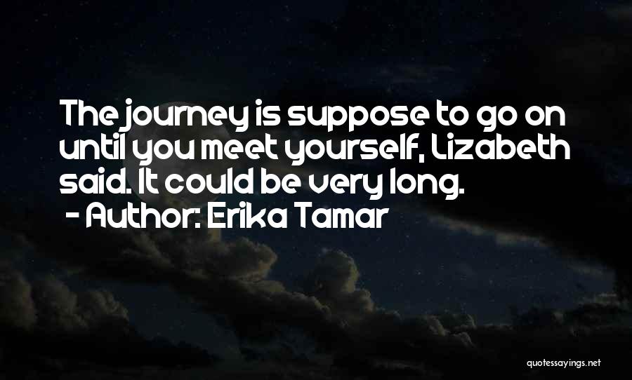 Erika Tamar Quotes: The Journey Is Suppose To Go On Until You Meet Yourself, Lizabeth Said. It Could Be Very Long.