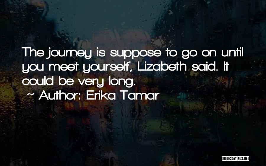 Erika Tamar Quotes: The Journey Is Suppose To Go On Until You Meet Yourself, Lizabeth Said. It Could Be Very Long.