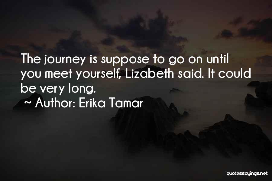 Erika Tamar Quotes: The Journey Is Suppose To Go On Until You Meet Yourself, Lizabeth Said. It Could Be Very Long.