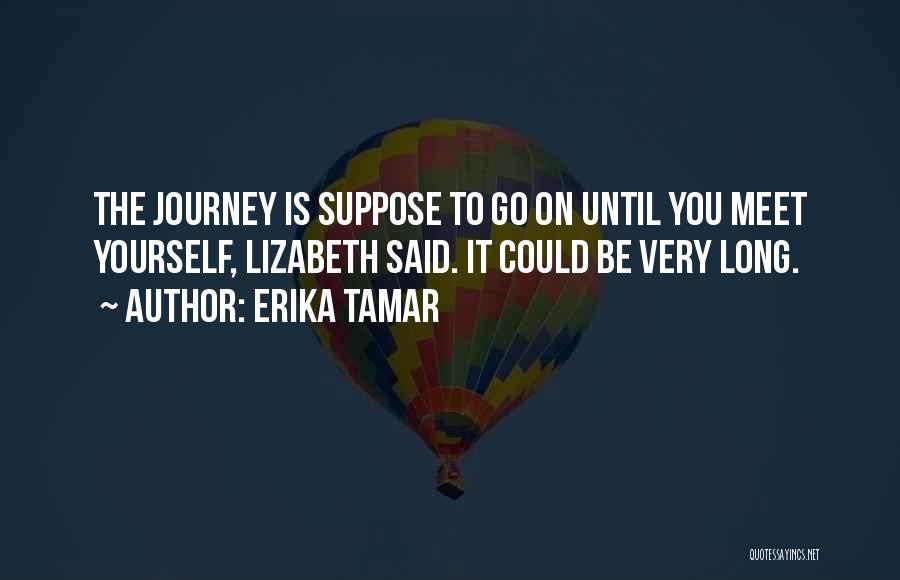 Erika Tamar Quotes: The Journey Is Suppose To Go On Until You Meet Yourself, Lizabeth Said. It Could Be Very Long.