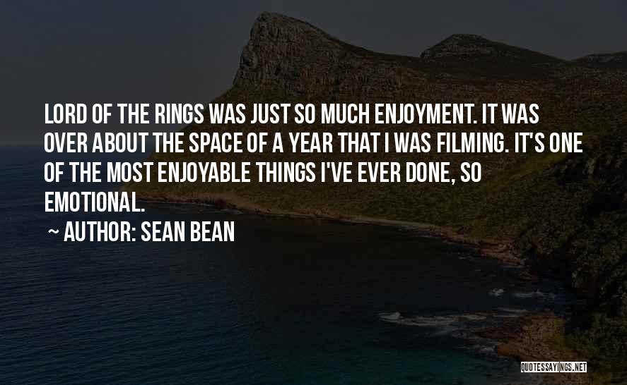 Sean Bean Quotes: Lord Of The Rings Was Just So Much Enjoyment. It Was Over About The Space Of A Year That I