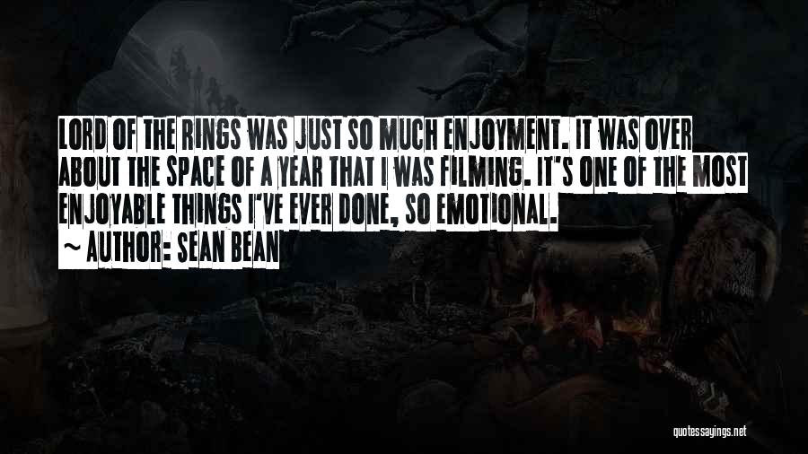Sean Bean Quotes: Lord Of The Rings Was Just So Much Enjoyment. It Was Over About The Space Of A Year That I
