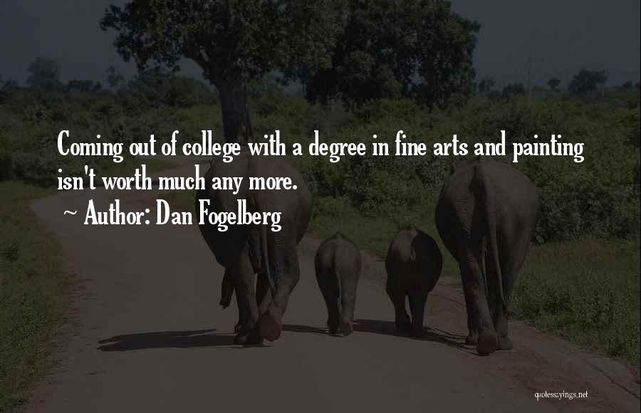 Dan Fogelberg Quotes: Coming Out Of College With A Degree In Fine Arts And Painting Isn't Worth Much Any More.