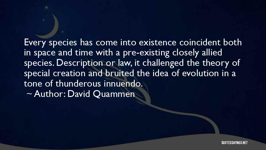 David Quammen Quotes: Every Species Has Come Into Existence Coincident Both In Space And Time With A Pre-existing Closely Allied Species. Description Or