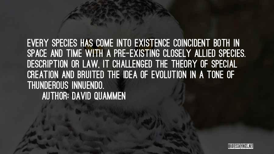 David Quammen Quotes: Every Species Has Come Into Existence Coincident Both In Space And Time With A Pre-existing Closely Allied Species. Description Or