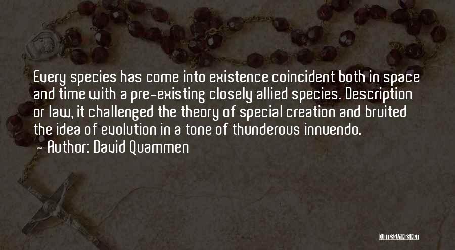 David Quammen Quotes: Every Species Has Come Into Existence Coincident Both In Space And Time With A Pre-existing Closely Allied Species. Description Or