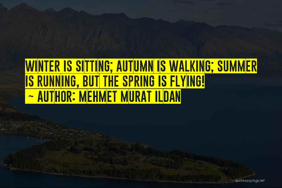 Mehmet Murat Ildan Quotes: Winter Is Sitting; Autumn Is Walking; Summer Is Running, But The Spring Is Flying!