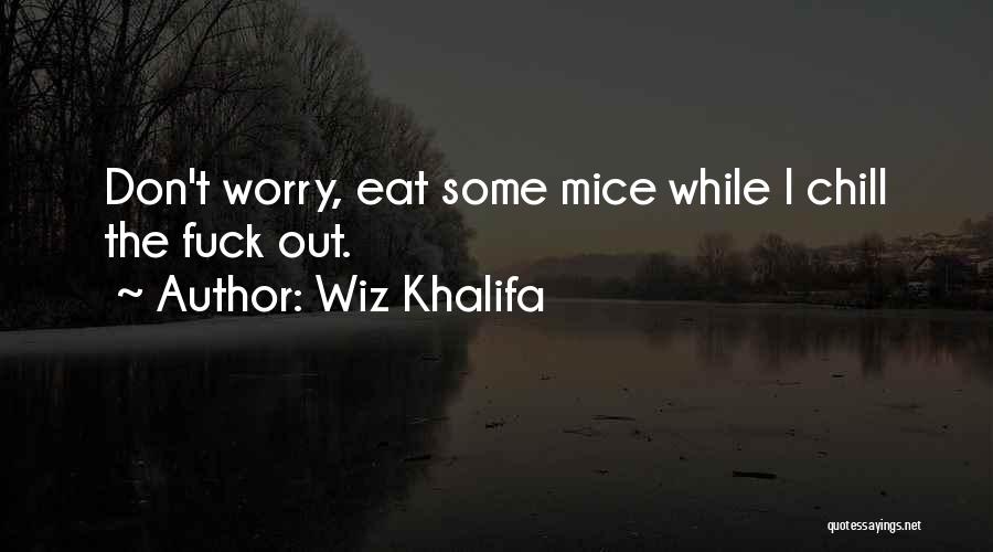 Wiz Khalifa Quotes: Don't Worry, Eat Some Mice While I Chill The Fuck Out.