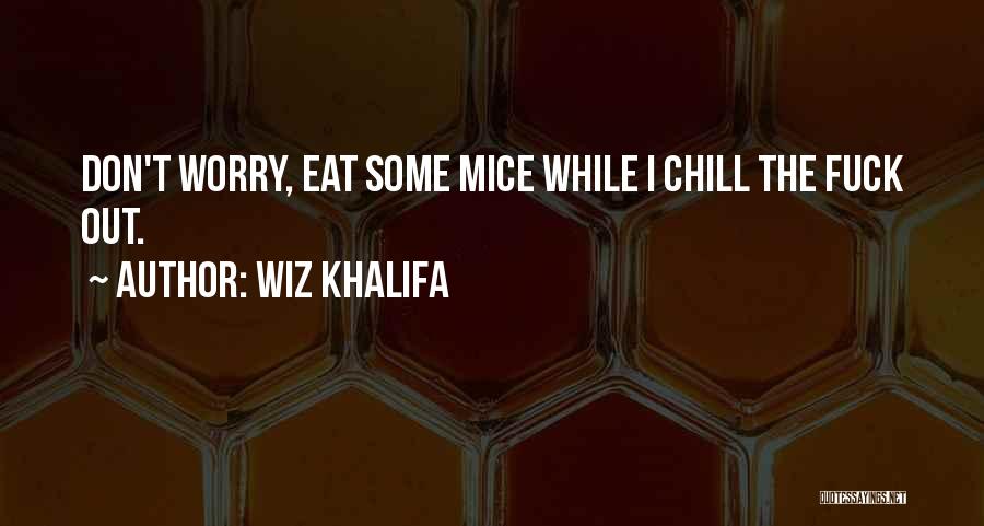 Wiz Khalifa Quotes: Don't Worry, Eat Some Mice While I Chill The Fuck Out.