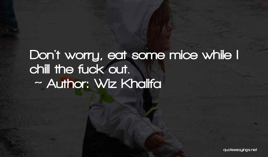 Wiz Khalifa Quotes: Don't Worry, Eat Some Mice While I Chill The Fuck Out.