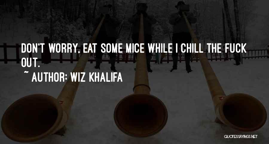 Wiz Khalifa Quotes: Don't Worry, Eat Some Mice While I Chill The Fuck Out.