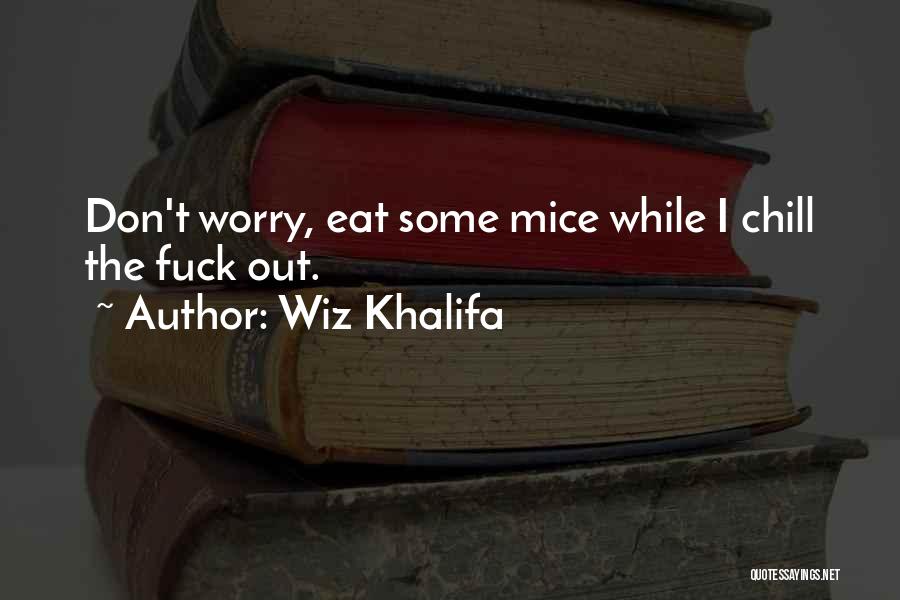 Wiz Khalifa Quotes: Don't Worry, Eat Some Mice While I Chill The Fuck Out.