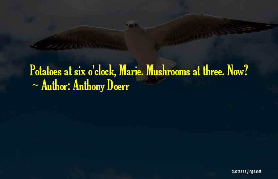 Anthony Doerr Quotes: Potatoes At Six O'clock, Marie. Mushrooms At Three. Now?