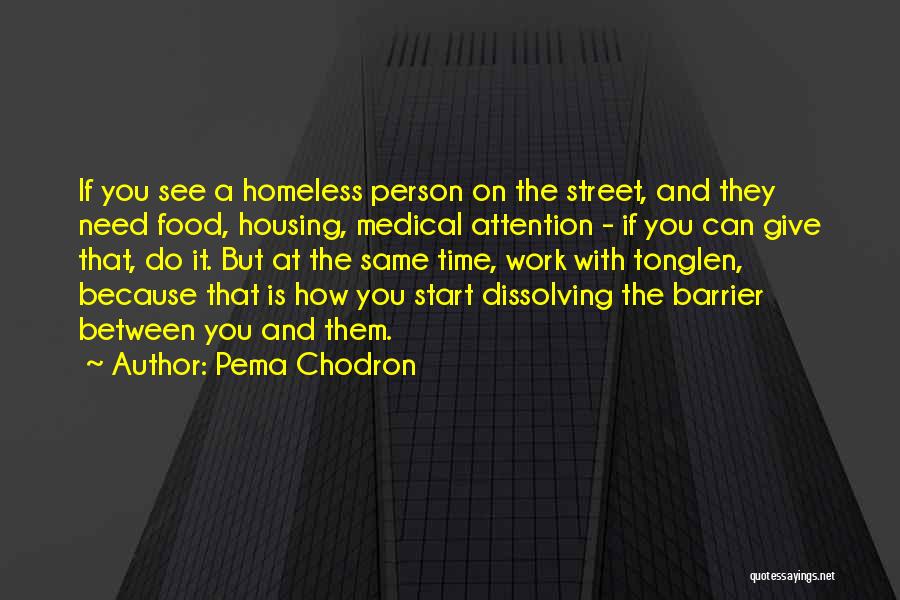 Pema Chodron Quotes: If You See A Homeless Person On The Street, And They Need Food, Housing, Medical Attention - If You Can