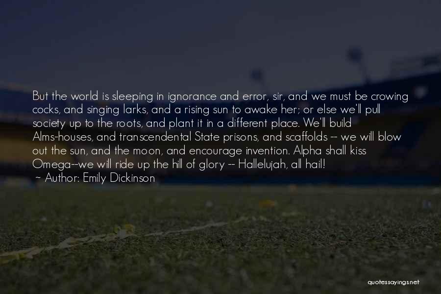 Emily Dickinson Quotes: But The World Is Sleeping In Ignorance And Error, Sir, And We Must Be Crowing Cocks, And Singing Larks, And