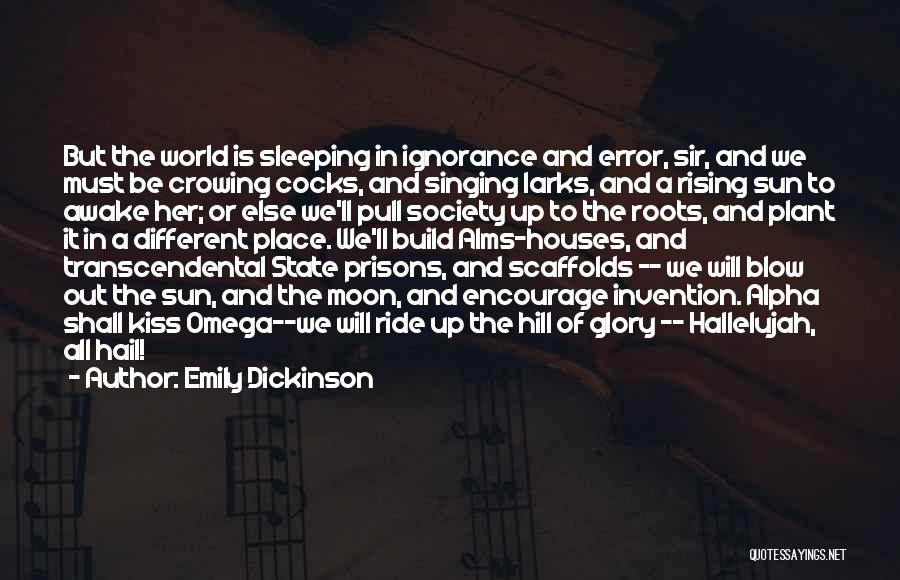 Emily Dickinson Quotes: But The World Is Sleeping In Ignorance And Error, Sir, And We Must Be Crowing Cocks, And Singing Larks, And