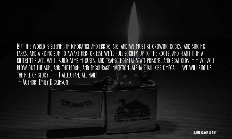 Emily Dickinson Quotes: But The World Is Sleeping In Ignorance And Error, Sir, And We Must Be Crowing Cocks, And Singing Larks, And