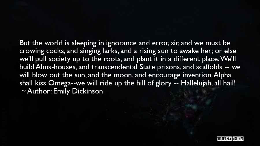 Emily Dickinson Quotes: But The World Is Sleeping In Ignorance And Error, Sir, And We Must Be Crowing Cocks, And Singing Larks, And