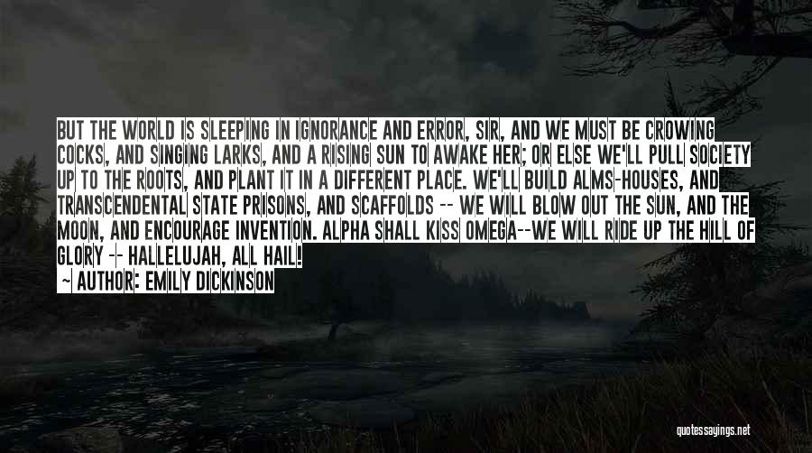 Emily Dickinson Quotes: But The World Is Sleeping In Ignorance And Error, Sir, And We Must Be Crowing Cocks, And Singing Larks, And