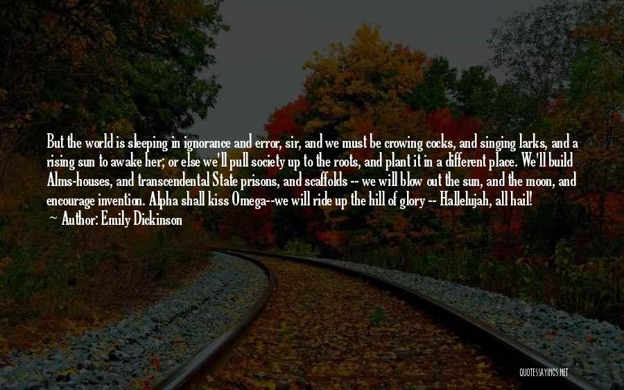 Emily Dickinson Quotes: But The World Is Sleeping In Ignorance And Error, Sir, And We Must Be Crowing Cocks, And Singing Larks, And