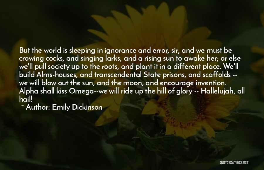 Emily Dickinson Quotes: But The World Is Sleeping In Ignorance And Error, Sir, And We Must Be Crowing Cocks, And Singing Larks, And