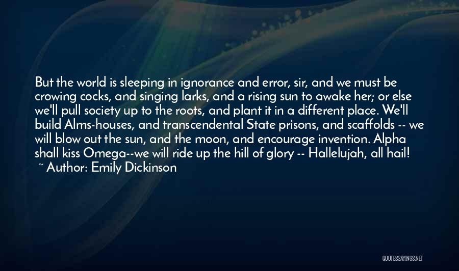 Emily Dickinson Quotes: But The World Is Sleeping In Ignorance And Error, Sir, And We Must Be Crowing Cocks, And Singing Larks, And