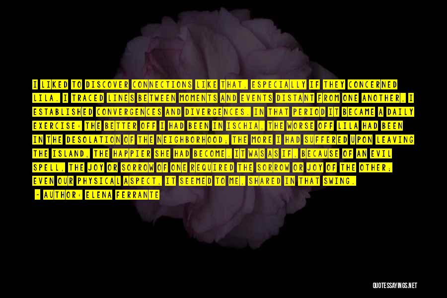 Elena Ferrante Quotes: I Liked To Discover Connections Like That, Especially If They Concerned Lila. I Traced Lines Between Moments And Events Distant