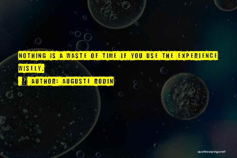 Auguste Rodin Quotes: Nothing Is A Waste Of Time If You Use The Experience Wisely.