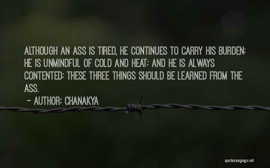Chanakya Quotes: Although An Ass Is Tired, He Continues To Carry His Burden; He Is Unmindful Of Cold And Heat; And He