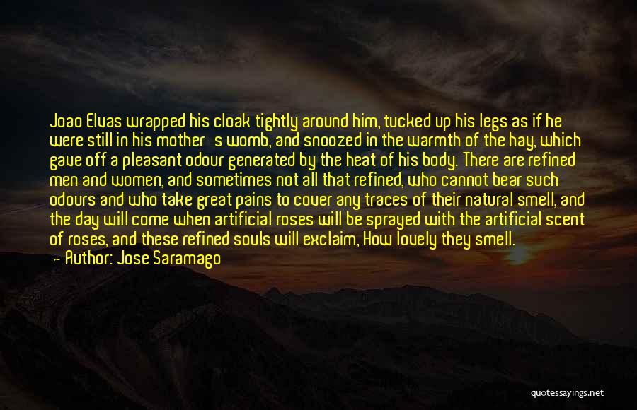 Jose Saramago Quotes: Joao Elvas Wrapped His Cloak Tightly Around Him, Tucked Up His Legs As If He Were Still In His Mother's