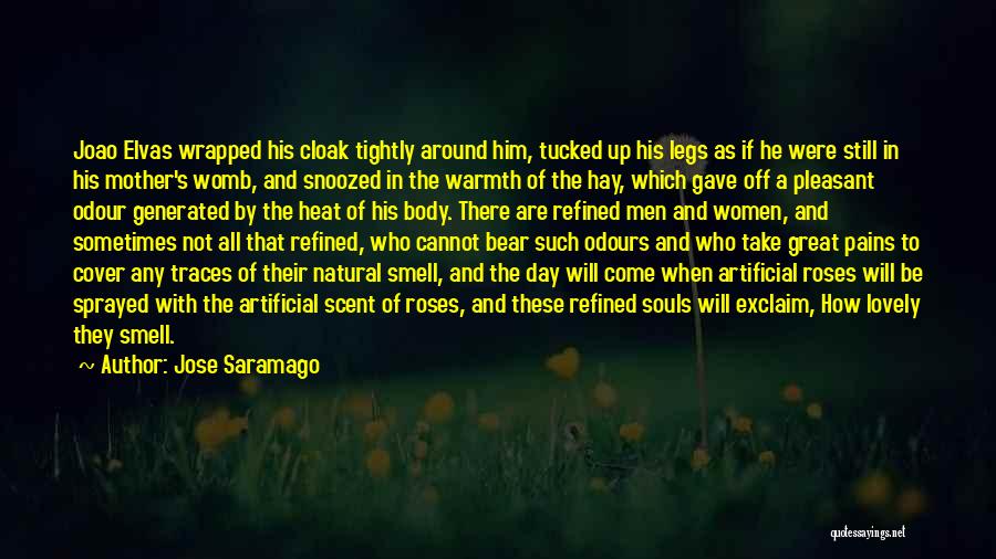 Jose Saramago Quotes: Joao Elvas Wrapped His Cloak Tightly Around Him, Tucked Up His Legs As If He Were Still In His Mother's