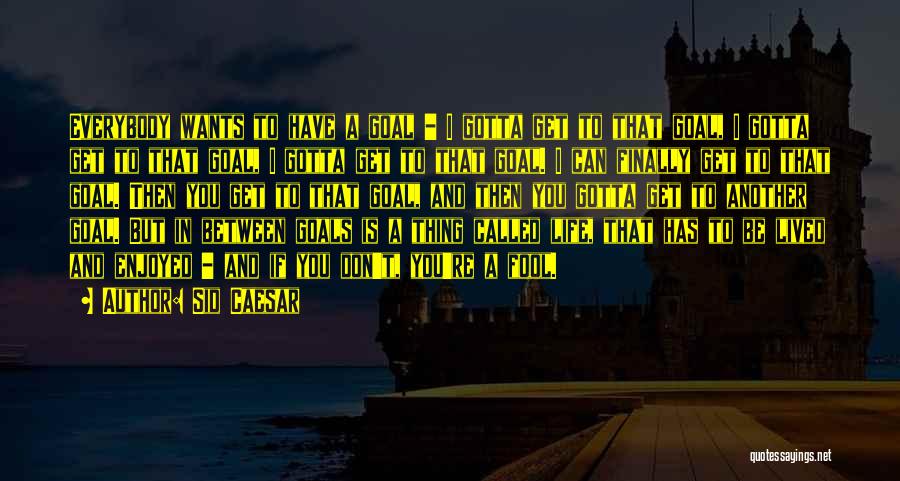 Sid Caesar Quotes: Everybody Wants To Have A Goal - I Gotta Get To That Goal, I Gotta Get To That Goal, I