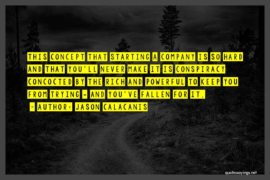 Jason Calacanis Quotes: This Concept That Starting A Company Is So Hard And That You'll Never Make It Is Conspiracy Concocted By The