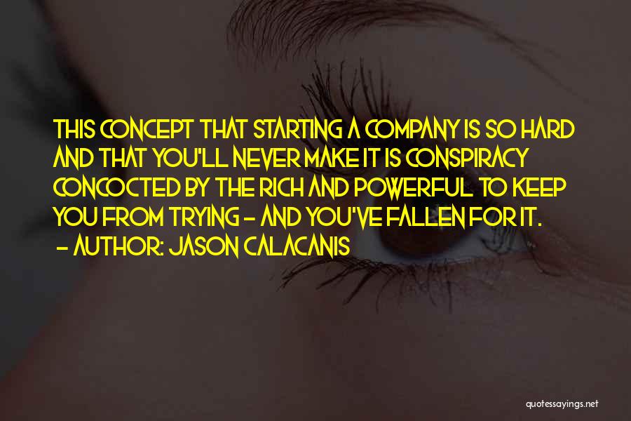 Jason Calacanis Quotes: This Concept That Starting A Company Is So Hard And That You'll Never Make It Is Conspiracy Concocted By The