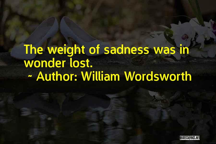 William Wordsworth Quotes: The Weight Of Sadness Was In Wonder Lost.