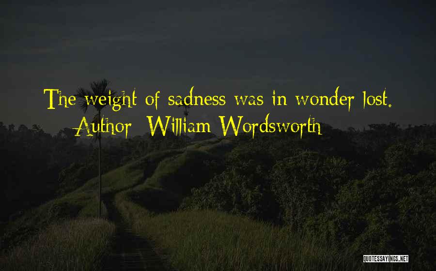 William Wordsworth Quotes: The Weight Of Sadness Was In Wonder Lost.