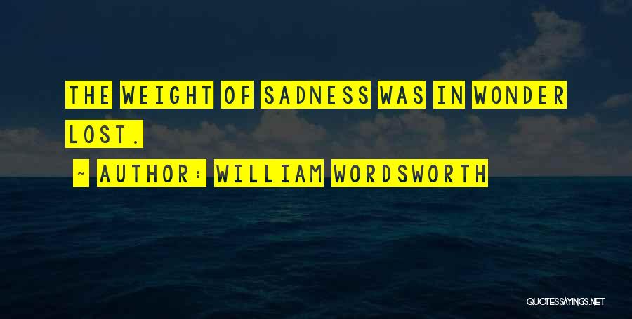 William Wordsworth Quotes: The Weight Of Sadness Was In Wonder Lost.