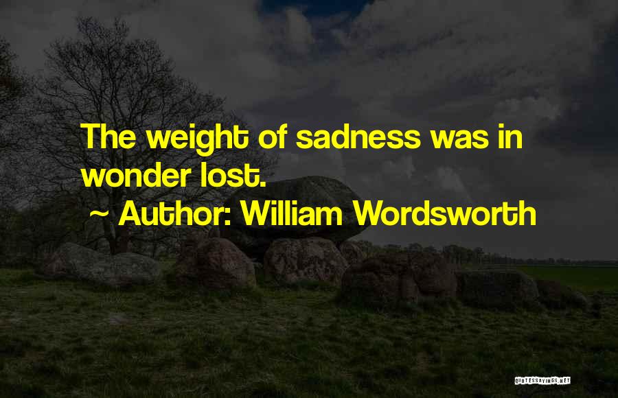 William Wordsworth Quotes: The Weight Of Sadness Was In Wonder Lost.