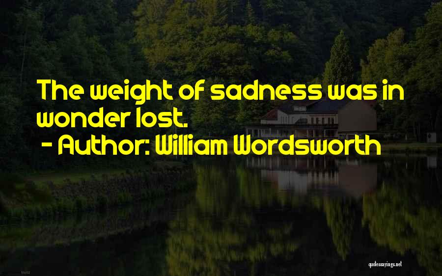 William Wordsworth Quotes: The Weight Of Sadness Was In Wonder Lost.
