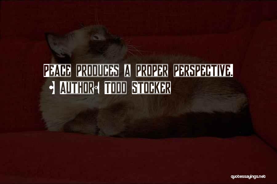 Todd Stocker Quotes: Peace Produces A Proper Perspective.