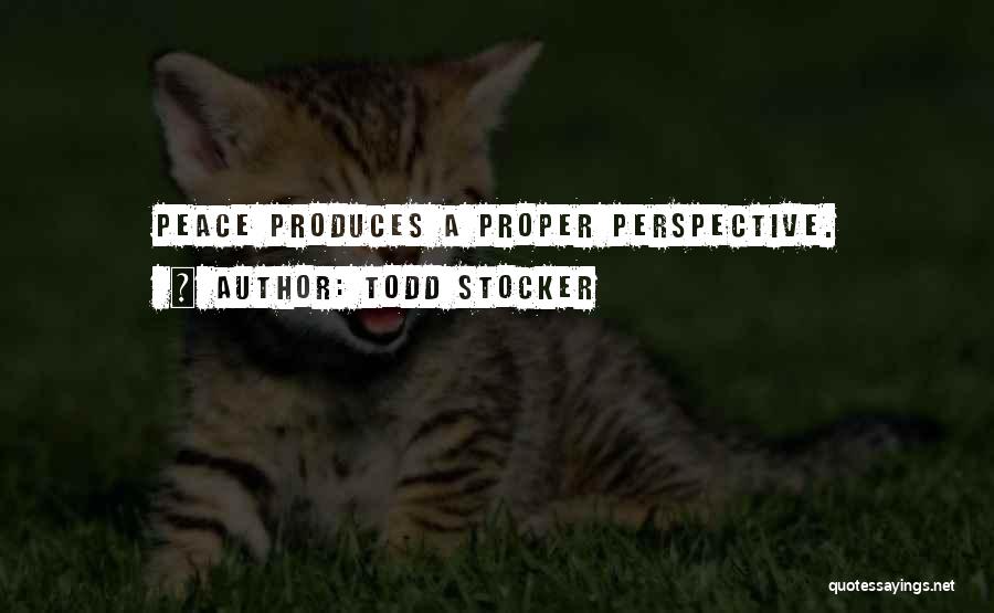 Todd Stocker Quotes: Peace Produces A Proper Perspective.