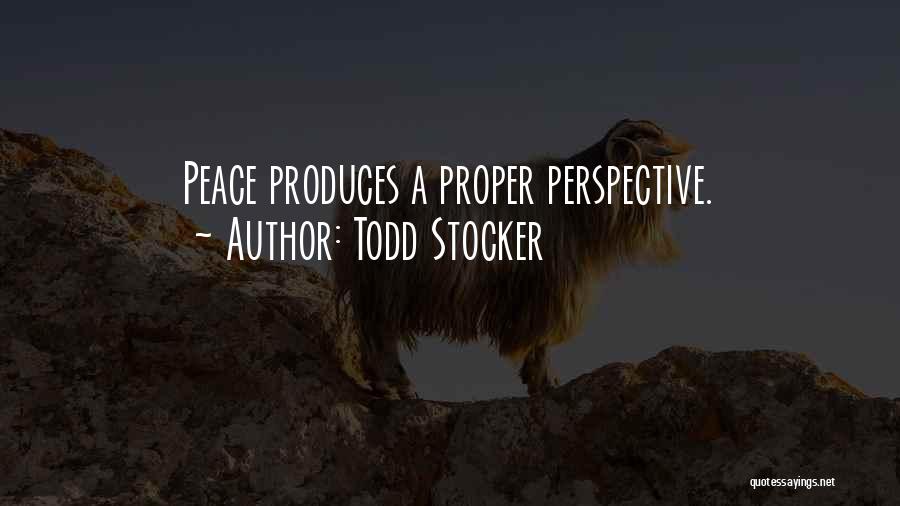 Todd Stocker Quotes: Peace Produces A Proper Perspective.